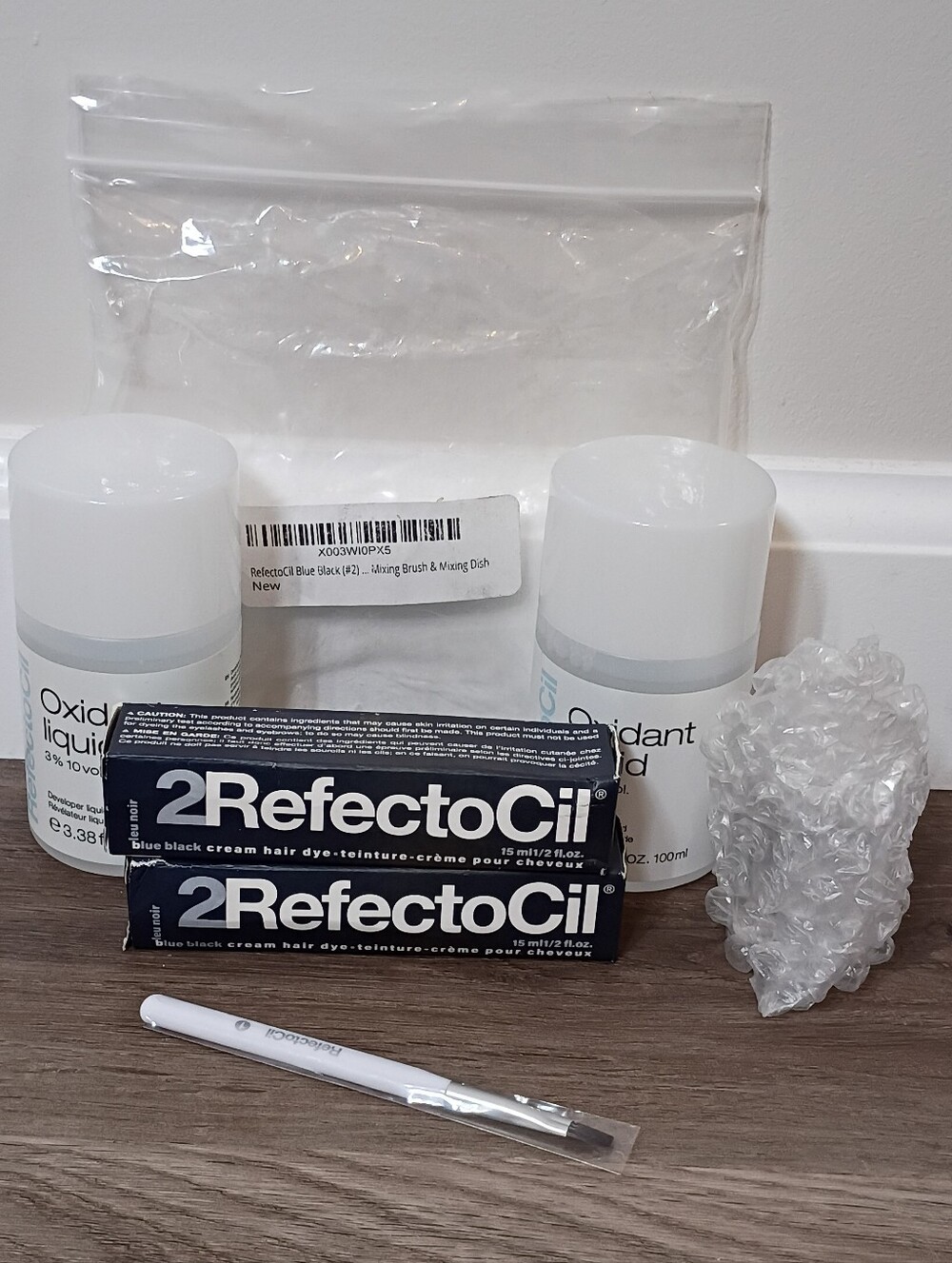 New RefectoCil Blue Black Eye Brow Dye Kit 2 Dye Tubes 2 Oxidant Liquid Bowl